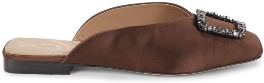 Sam Edelman Women's Lavina Embellished Flat Mules - Chocolate - Size 7  - female - Size: 7