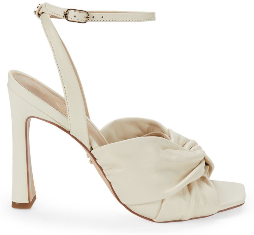 Sam Edelman Women's Knotted Leather Sandals - Ivory - Size 10.5  - female - Size: 10.5