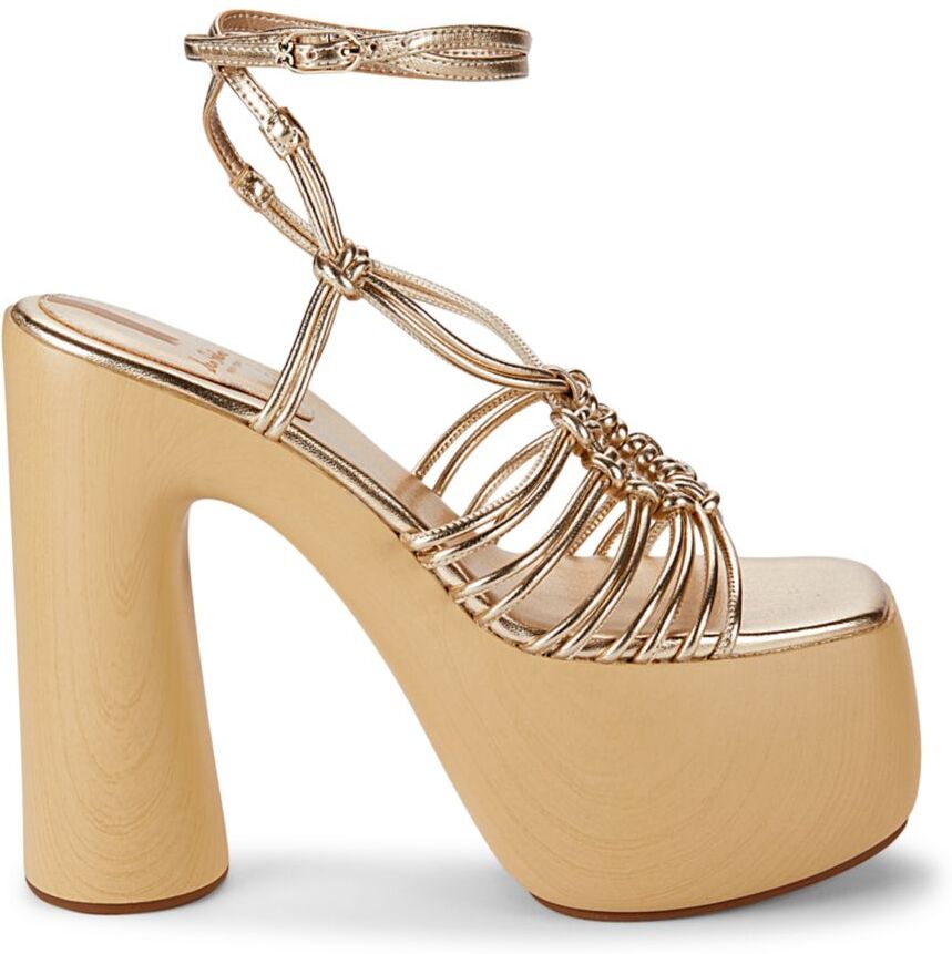 Sam Edelman Women's Gia Strappy Platform Sandals - Gold Leaf - Size 6  - female - Size: 6