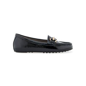 Aerosoles Women's Day Drive Faux Leather Loafers - Black Pat - Size 7 W  - female - Size: 7 W