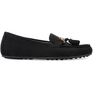 Aerosoles Women's Deanna Moc Toe Tassel Loafers - Black Faux - Size 8 W  - female - Size: 8 W