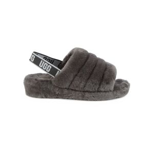 UGG Women's Fluff Yeah Shearling Slingback Slippers - Charcoal - Size 5  - female - Size: 5