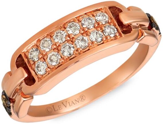 Le Vian Women's 14K Strawberry Gold®, Nude Diamonds™ & Chocolate Diamonds® Bar Ring - Size 7  - Size: 7