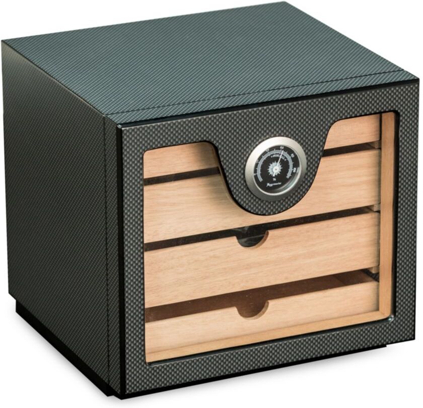 Bey-Berk 75-Cigar 4-Drawer Humidor - Black  - unisex