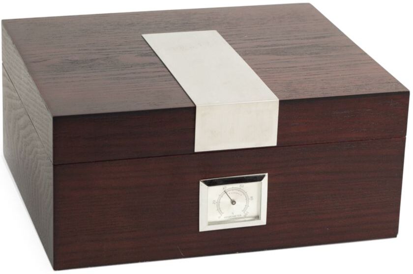 Bey-Berk Men's Wood Cigar Humidor - Espresso  - unisex