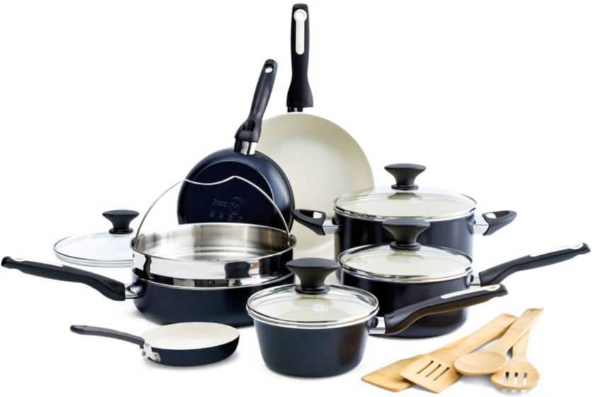 GreenPan Rio Healthy Ceramic Non-Stick 16-Piece Cookware Set - Black  - unisex - Size: one-size