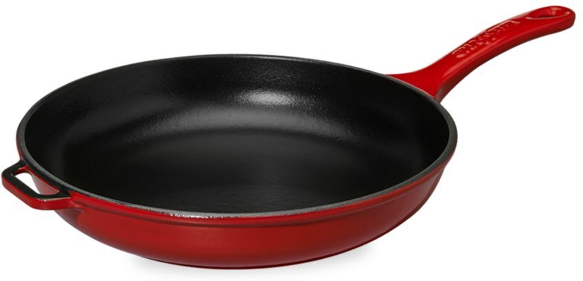 French Home Laguiole Chasseur 10.5" French Cast Iron Fry Pan - Red Black  - unisex - Size: one-size