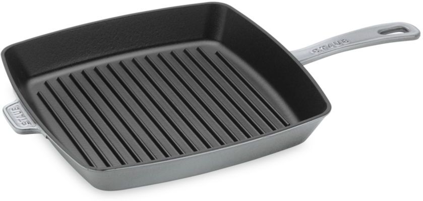 Staub 12 Inch Cast Iron Square Grill Pan - Grey  - unisex - Size: one-size