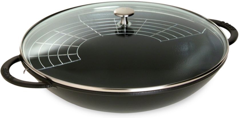 Staub 6 Quart Cast Iron Wok - Black  - unisex