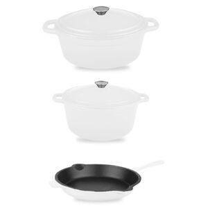 Berghoff Neo 5-Piece Dutch Oven & Fry Pan Set - White  - unisex - Size: one-size