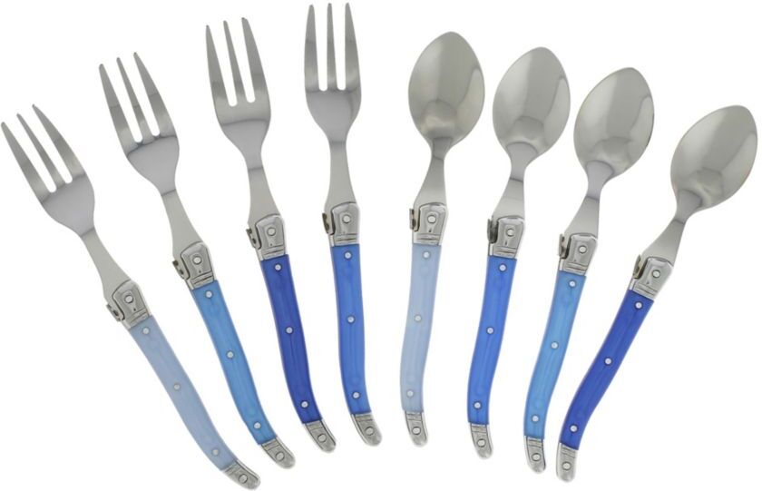 French Home Laguiole Eight Piece Spoon & Fork Set - Shades Of Grey  - unisex - Size: one-size