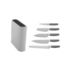 Berghoff Leo Stainless Steel 6-Piece Cutlery & Block Set - Grey  - unisex - Size: one-size
