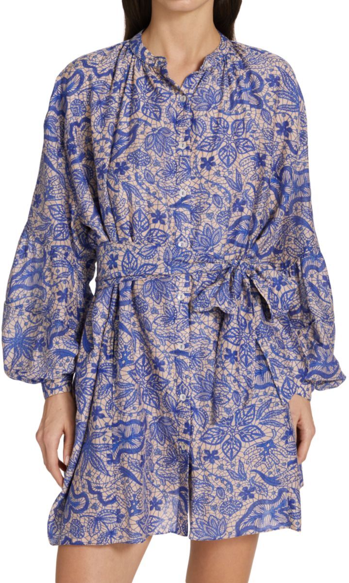 Chufy Women's Pia Silk Blend Shirtdress - Blue - Size XS  - female - Size: XS