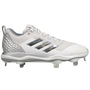 adidas Poweralley 5 Baseball Cleats  - Silver,White - female - Size: 12 B