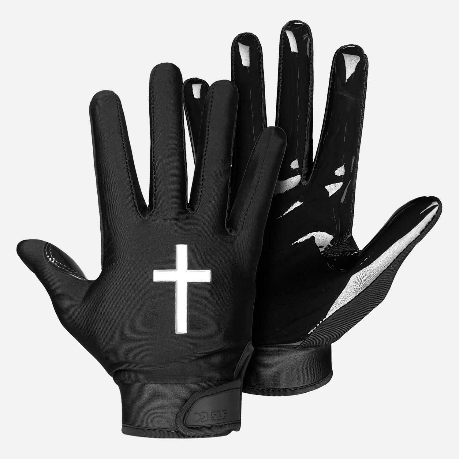 Sleefs Faith Cross Black Sticky Football Receiver Gloves