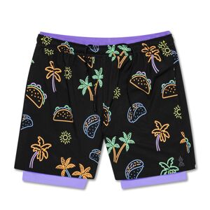 Chubbies Men's The Neon Snack Attacks 5 Swim Shorts  - Black - Size: Small