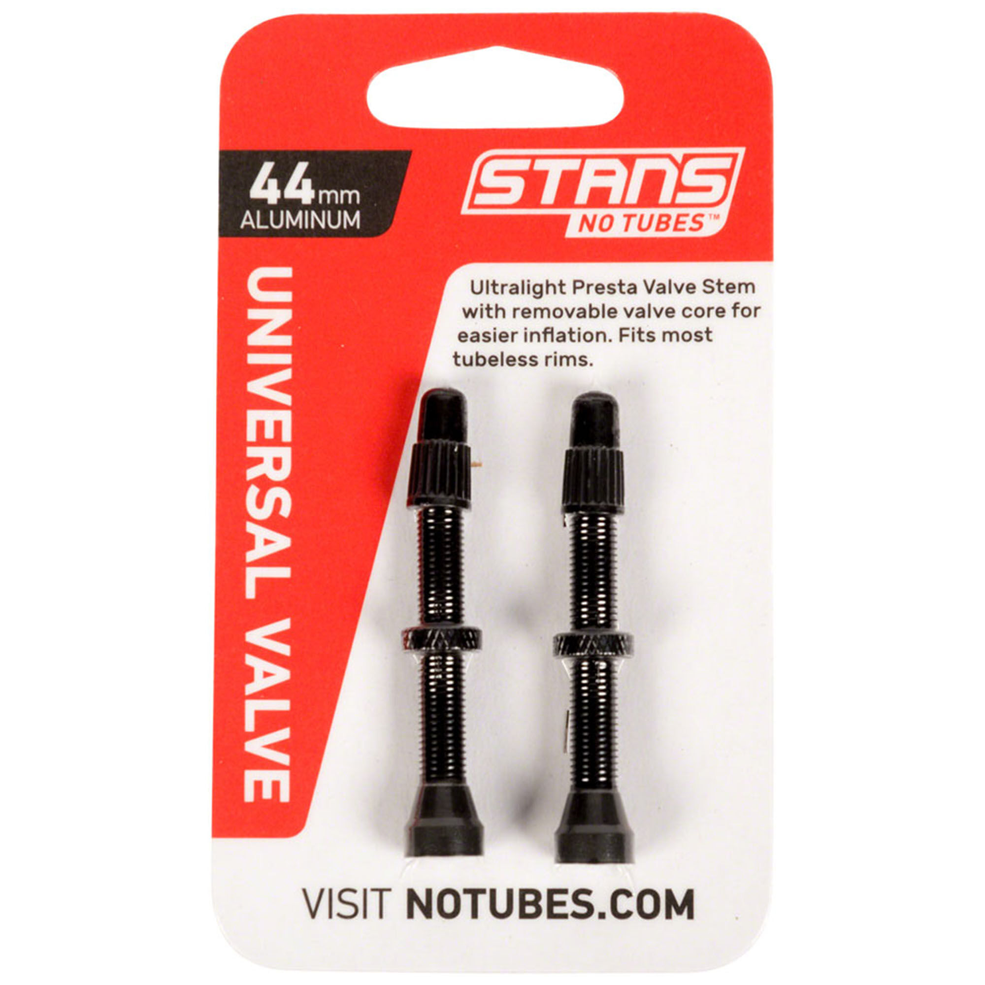 Stan's No Tubes Alloy 44 mm Valve Stems  - Black - Size: No Size