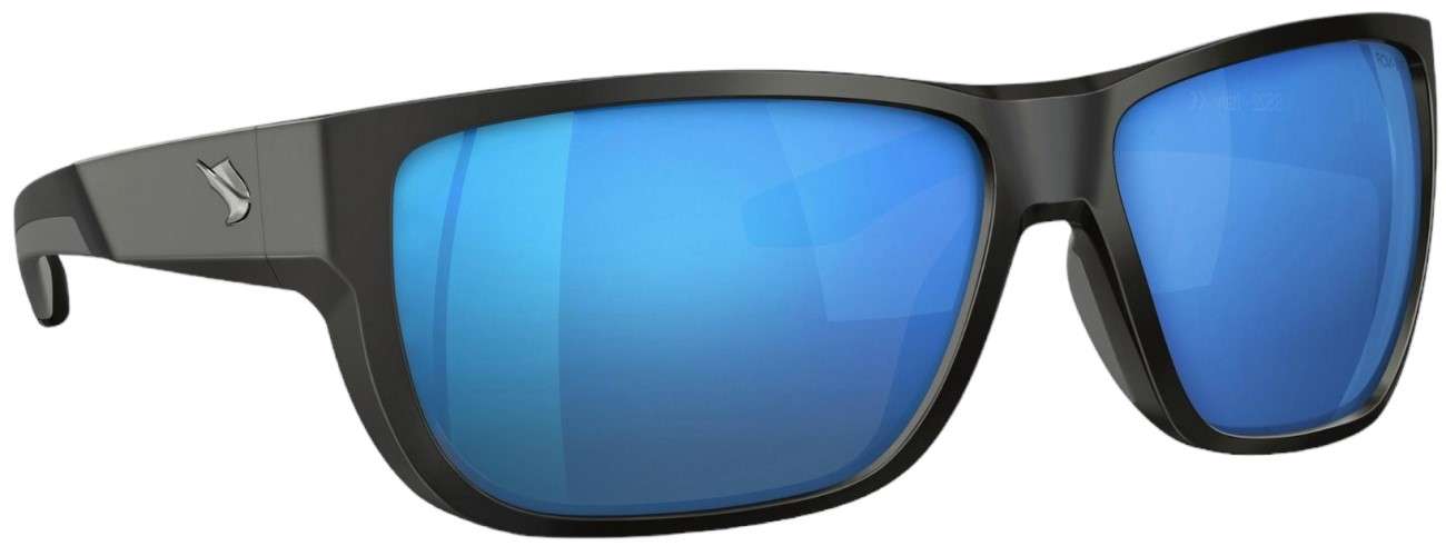 Fin-Nor 12/0 Sunglasses - Matte Black Frame/Blue Mirror Poly Lens