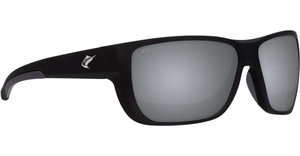 Fin-Nor 12/0 Sunglasses - Matte Black Frame/Silver Mirror Glass Lens