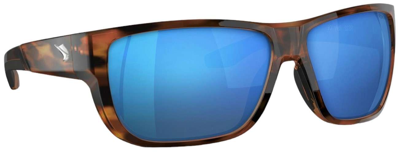 Fin-Nor 12/0 Sunglasses - Matte Tea Tortoise Frame/Blue Mirror Glass Lens