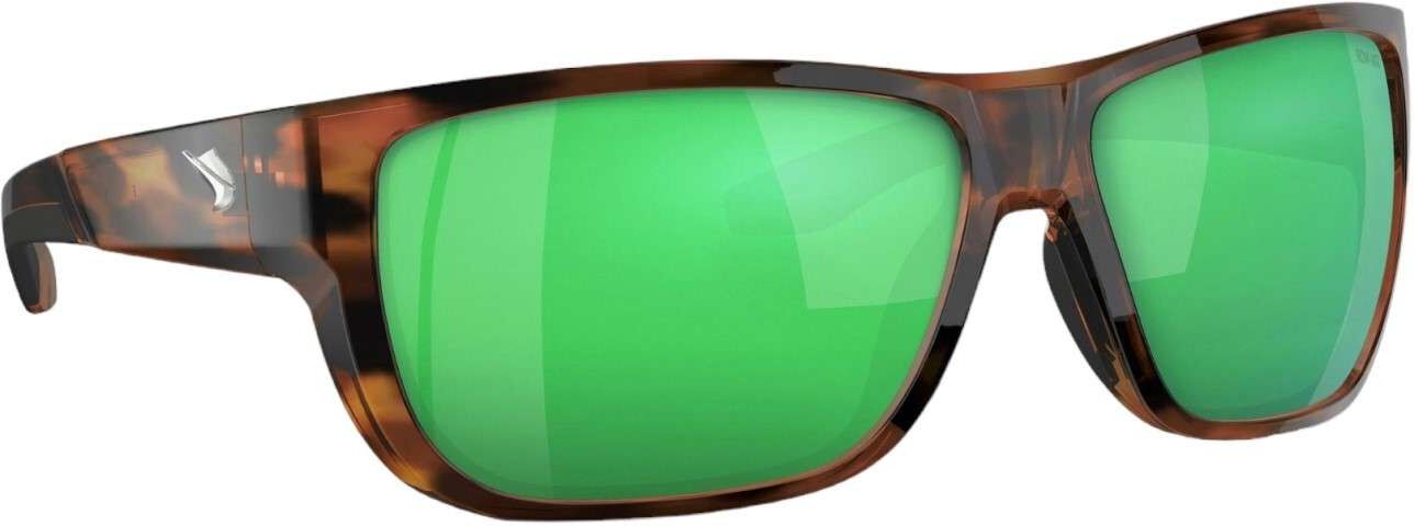 Fin-Nor 12/0 Sunglasses - Matte Tea Tortoise Frame/Green Mirror Glass Lens