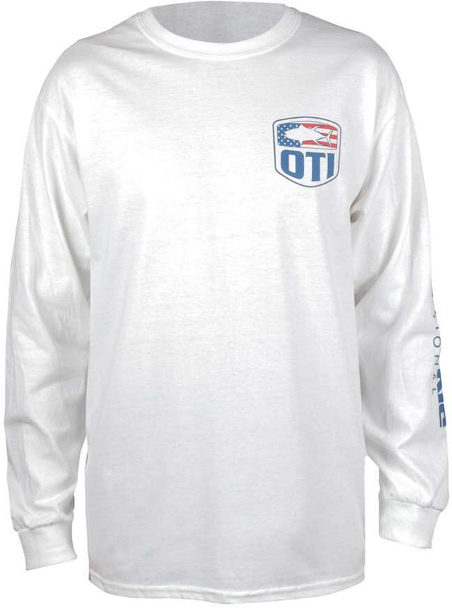 Ocean Tackle International America Flag Logo Long-Sleeve T-Shirt - White - L