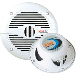Boss Audio MR60 6.5in Round White Marine Speakers (Pair)