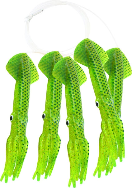 Mold Craft 6009D Squid Daisy Chains 9in Chartreuse Metal/Flake