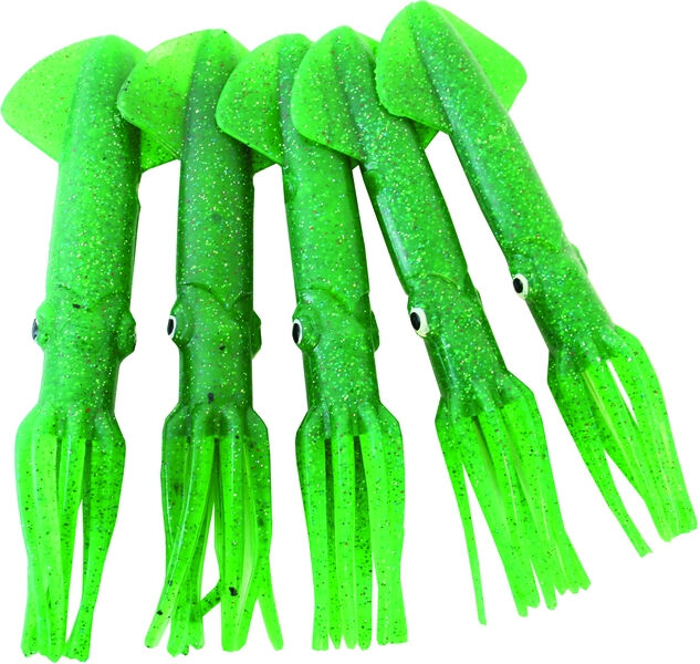 Mold Craft Squirt Squid Lure 12in Unrigged - Green Metal/Flake