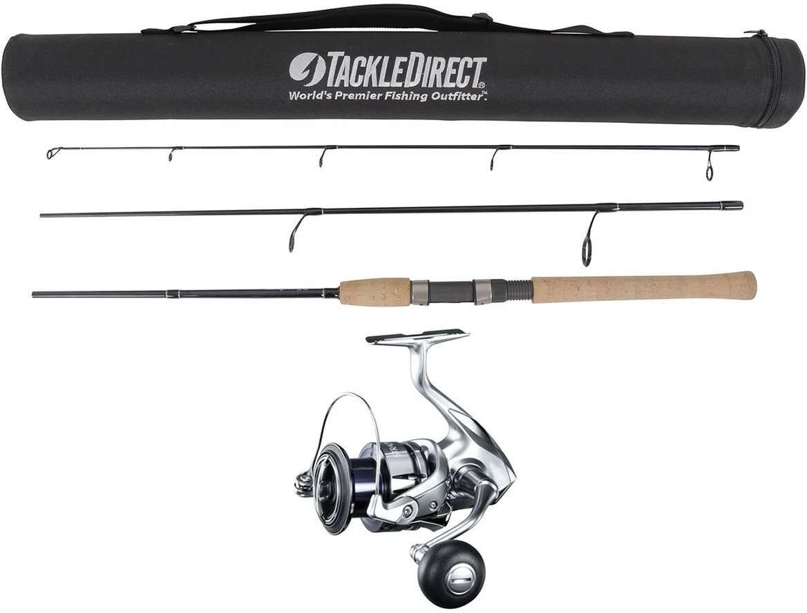 TackleDirect TDSSTS703MH Silver Hook/Shimano STC5000XGFL Stradic FL 3pc Travel Combo