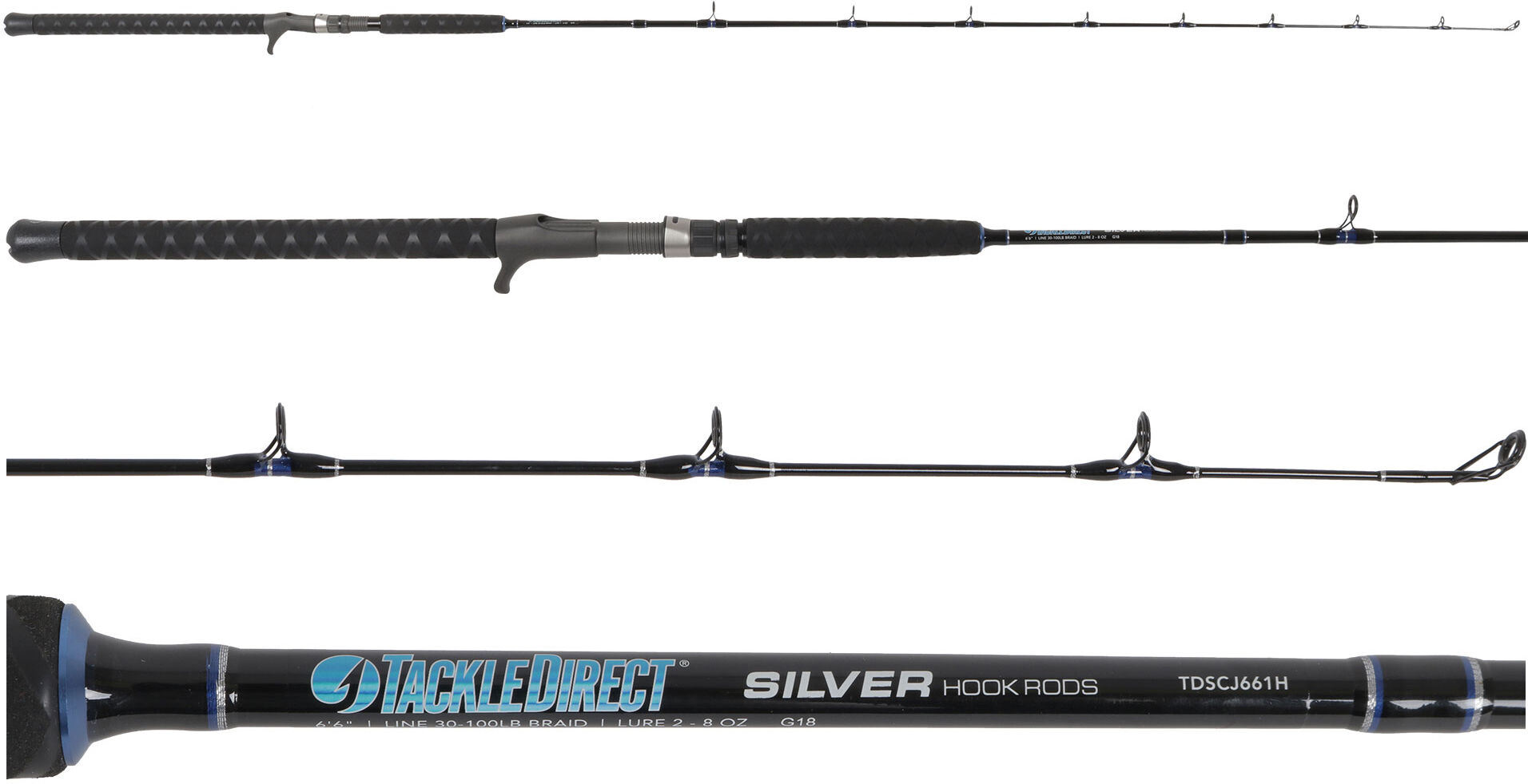 TackleDirect Silver Hook Conventional Jigging Rod - TDSCJ661H