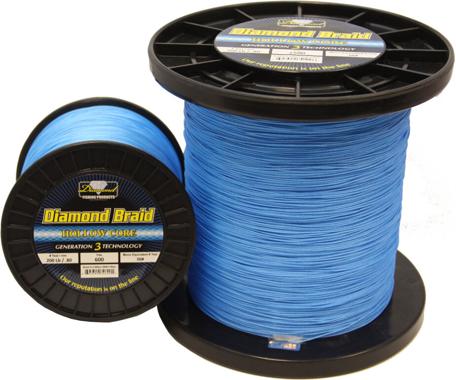 Momoi Diamond Braid Gen 3 Blue Hollow Core - 1500yds - 100lb