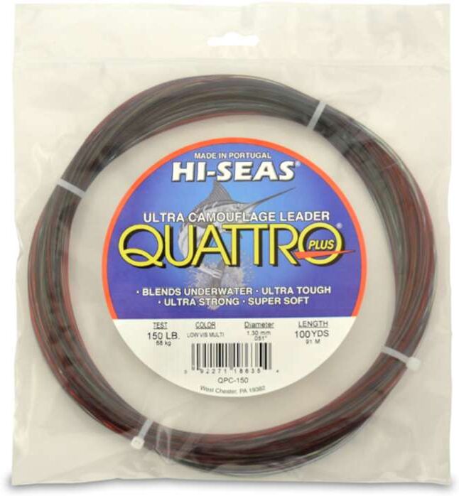 Hi-Seas Quattro Plus Low-Vis Camo Leader 100 yd. Coil - QPC-150