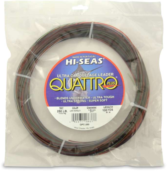 Hi-Seas Quattro Plus Low-Vis Camo Leader 100 yd. Coil - QPC-250