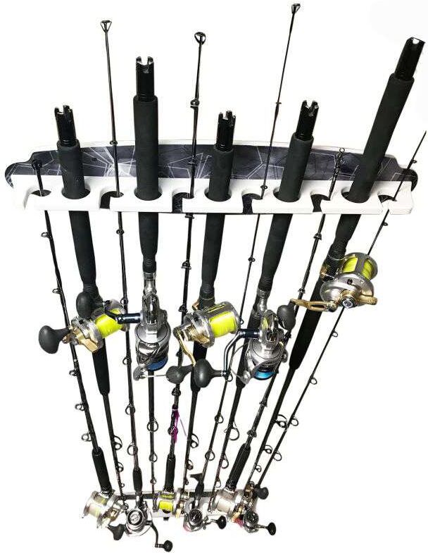 Reel Salty Waterproof 11 Fishing Rod Wall/Ceiling Storage Rack - Gray