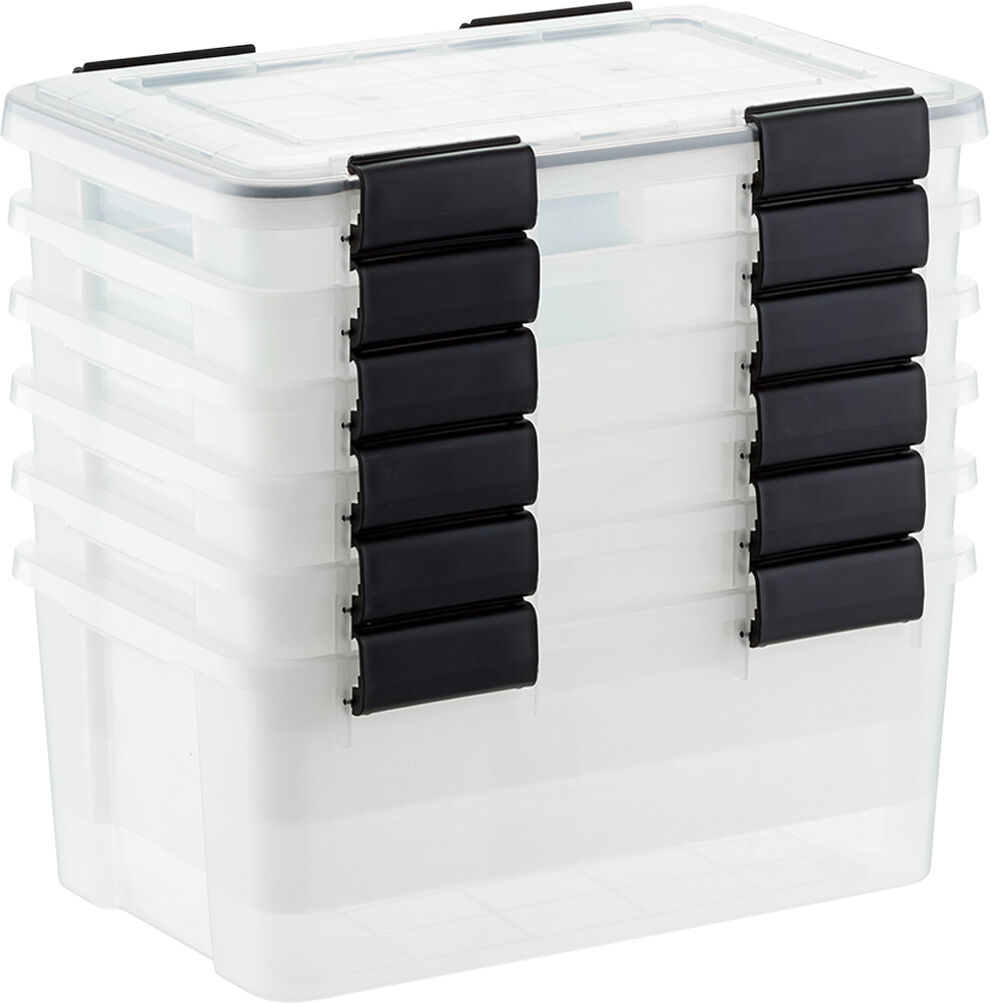 The Container Store Case of 6 19 qt . Weathertight Tote Clear