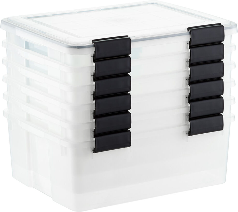 The Container Store Case of 6 30 qt . Weathertight Tote Clear