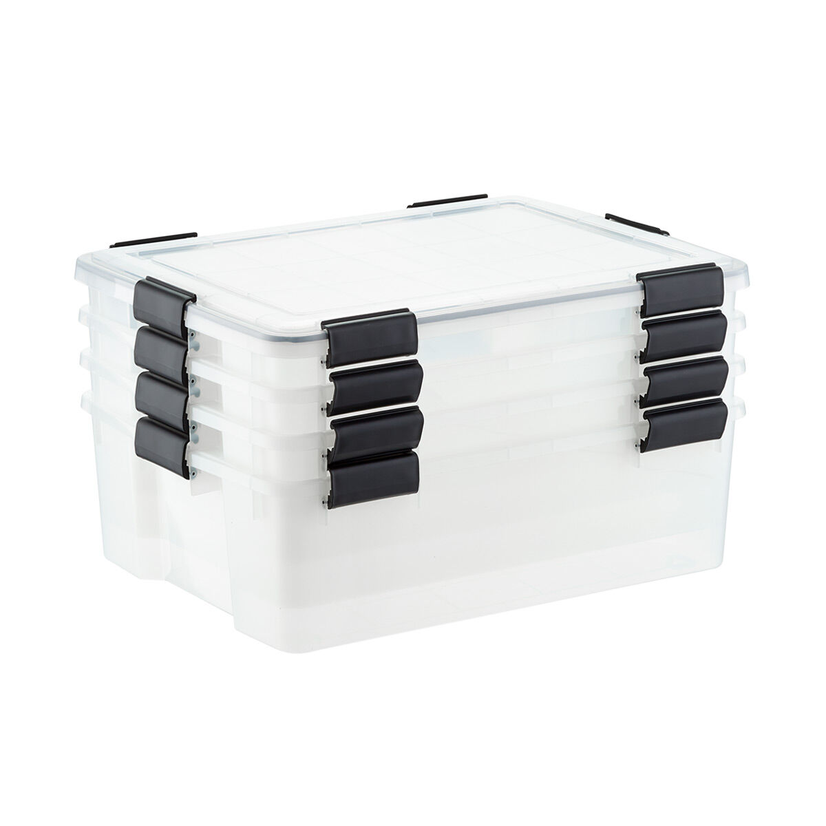 The Container Store Case of 4 41 qt . Weathertight Tote Clear