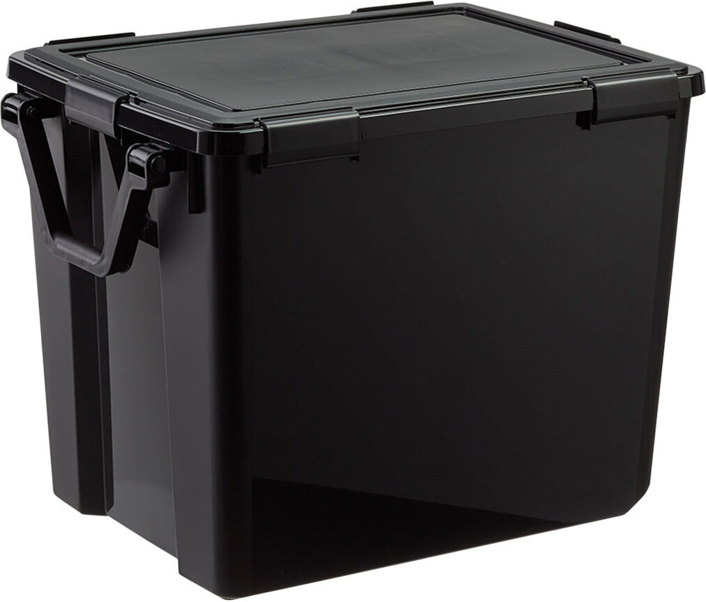 The Container Store 103 qt . Weathertight Tote with Wheels Black