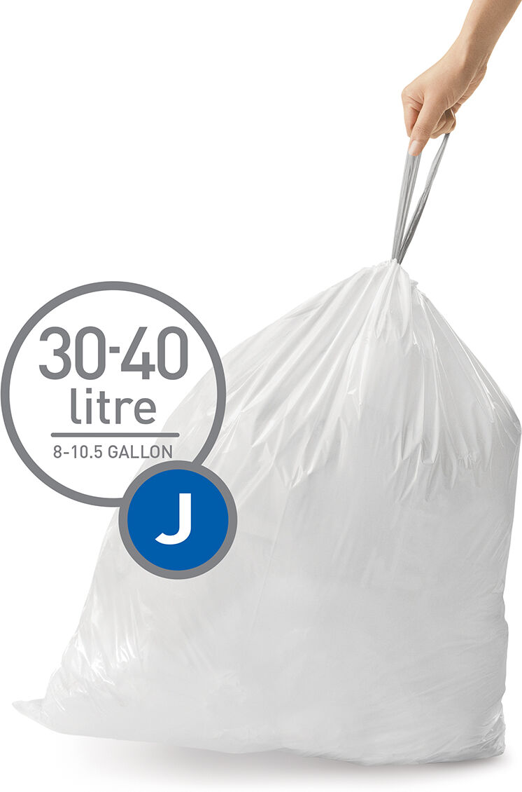 simplehuman 10 gal . Trash Bags 38-40 ltr . J Pkg/60