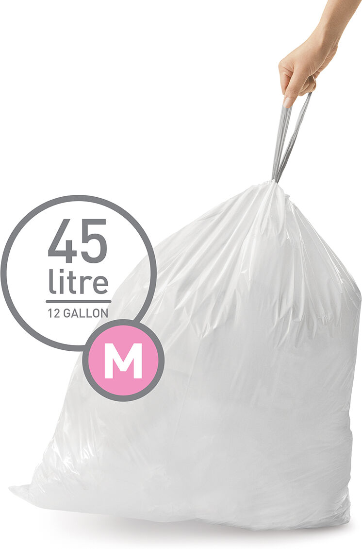 simplehuman 12 gal . Trash Bags 45 ltr . M Pkg/60