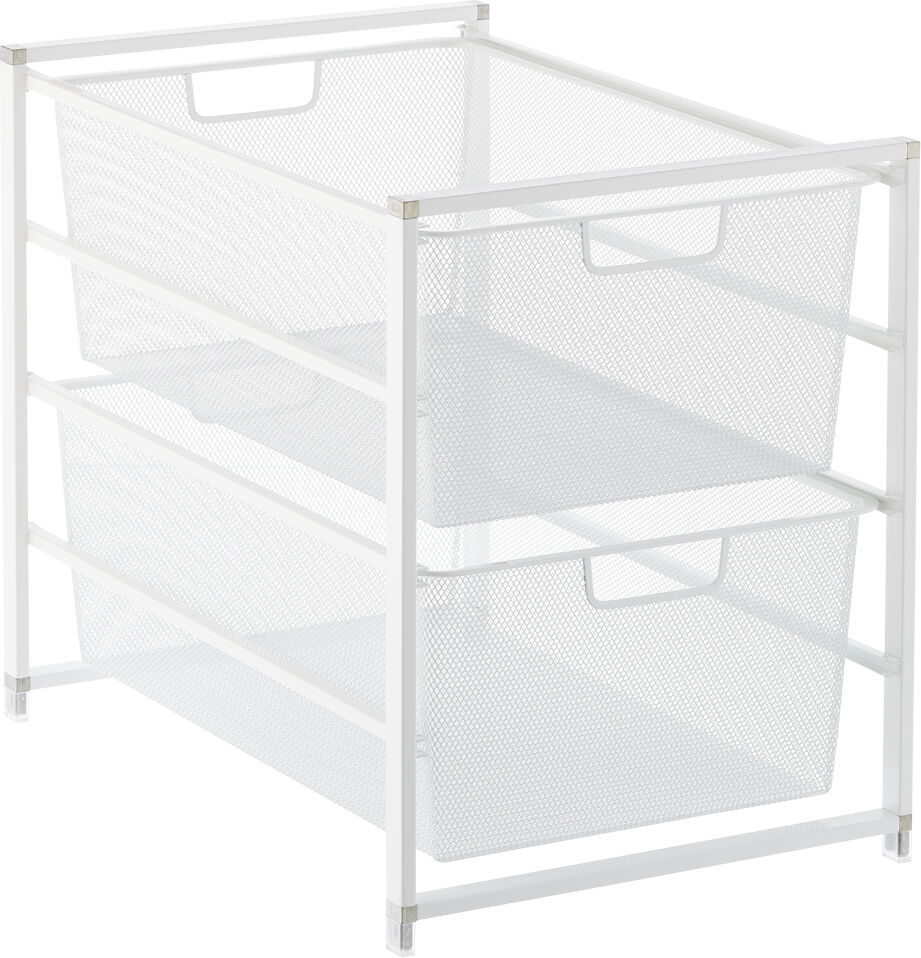 The Container Store Elfa Medium Mesh 2-Drawer Unit White