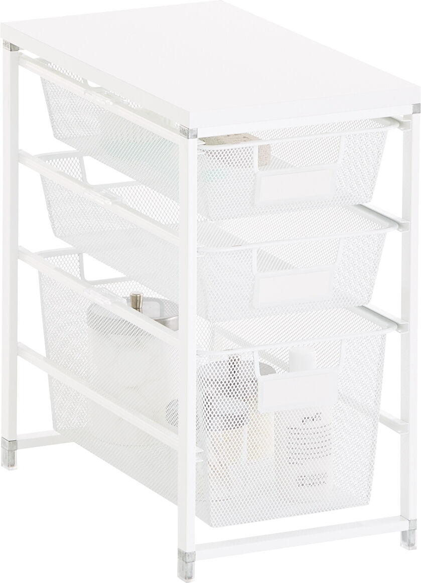 The Container Store Elfa Cabinet-Sized Mesh Bath Storage White