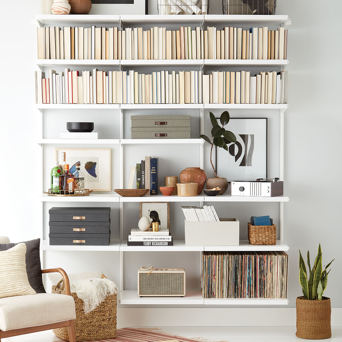 The Container Store Elfa Decor 6' Decor Bookshelf White