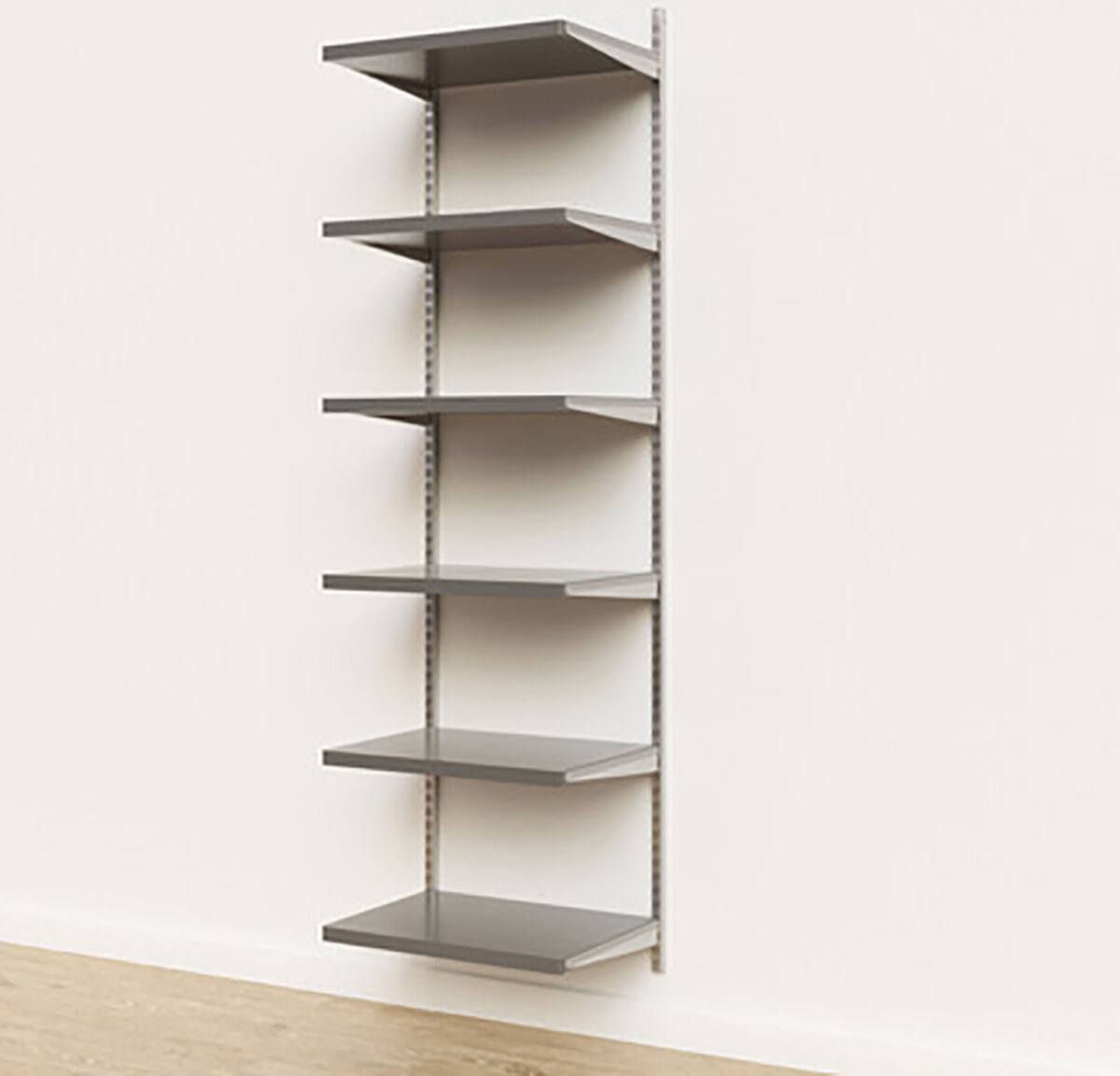 The Container Store Elfa Decor 2' Basic Shelving Platinum and Grey