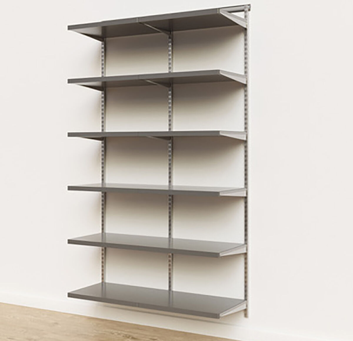 The Container Store Elfa Decor 4' Basic Shelving Platinum and Grey