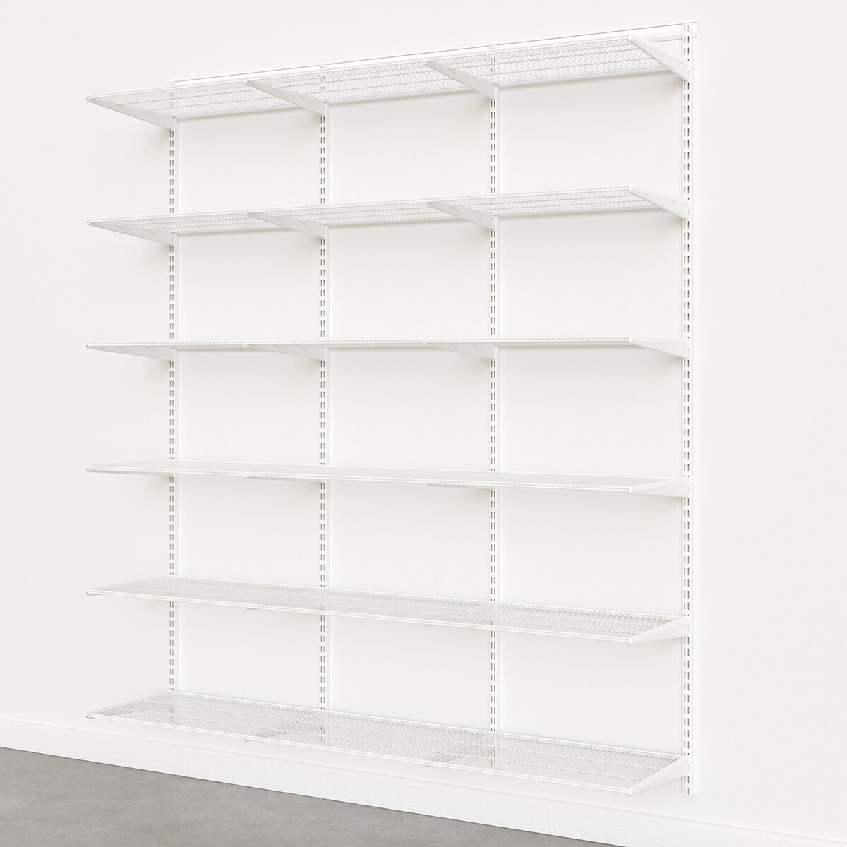 The Container Store Elfa Classic 6' Basic Shelving White