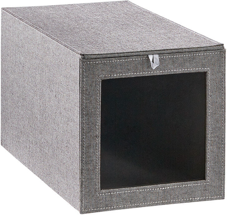 The Container Store Cambridge Drop-Front Tall Shoe Box Grey