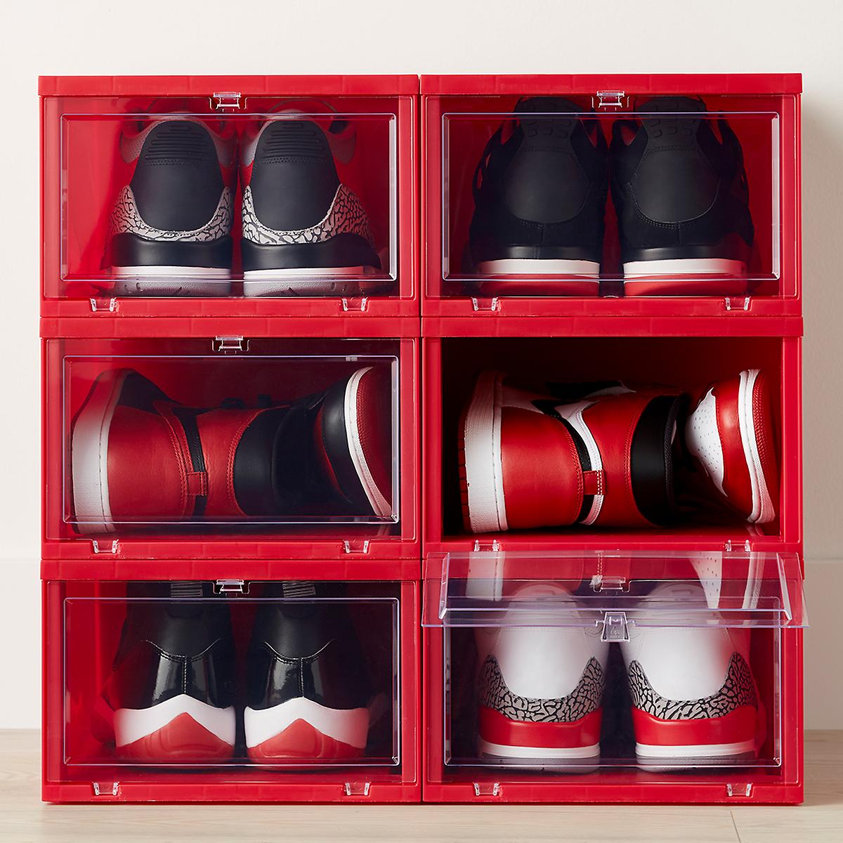 The Container Store Best Value Case of 6 Large Drop-Front Shoe Box Red