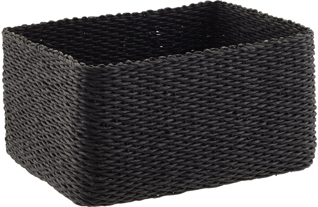 The Container Store Woven Paper Bin Black